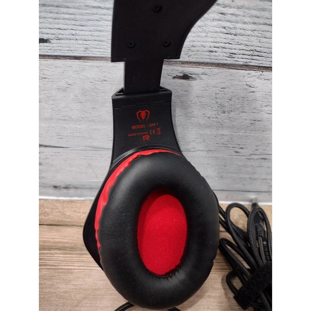 Beexcellent GM-1 LED Stereo Wired Gaming Headset w/ Mic! Red/Black-Retail $39!